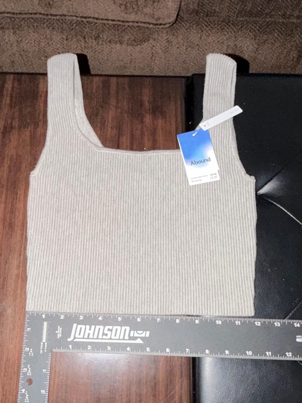 Abound Taupe Ribbed Square Neck Crop Tank #Summer